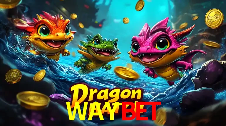 Arte promocional do jogo Dragon Hatch com três adoráveis dragões bebês nadando entre moedas de ouro, um dos slots mais divertidos para jogar no cassino WAYBET.