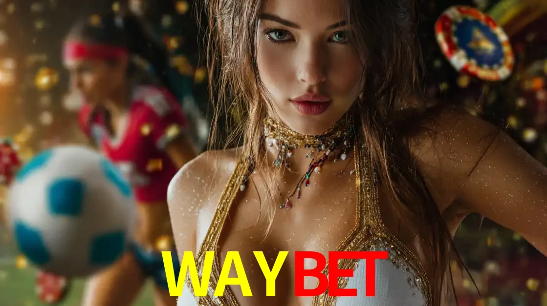 Mulher elegante representando a combinação de glamour e emoção das apostas esportivas, com uma jogadora de futebol ao fundo, destacando a ação no WAYBET.